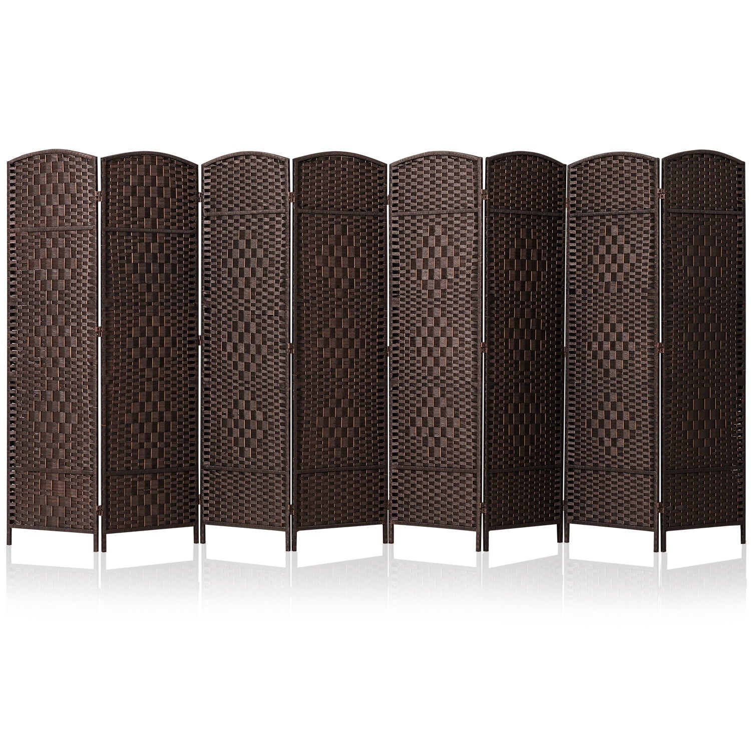 Corelax 6ft Diamond Woven Room Divider-BLACK