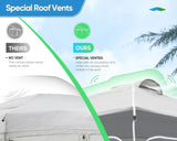 Grey event tent with vent on top#color_dark grey&grey