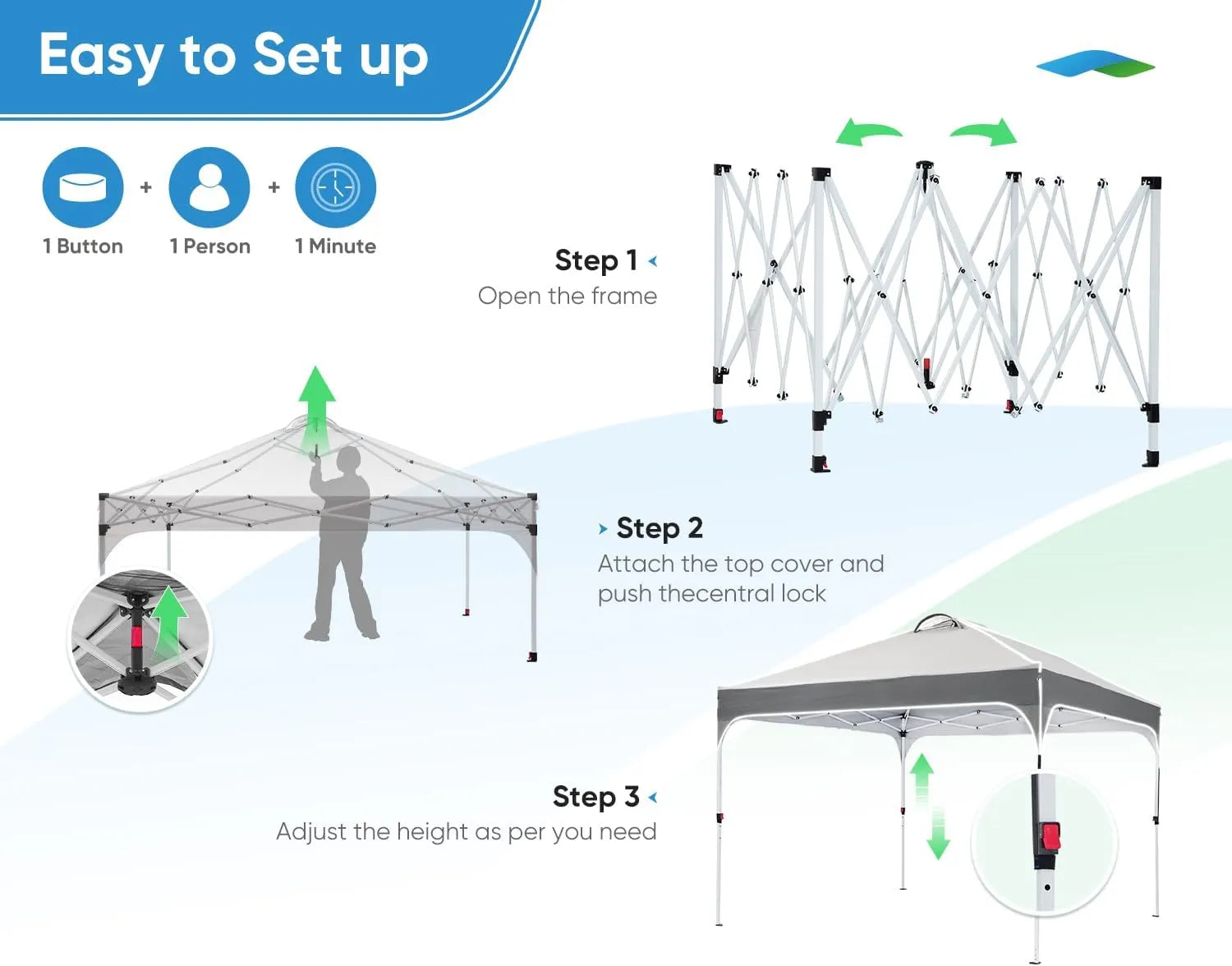 Grey 10x10 event tent set up guide#color_dark grey&grey