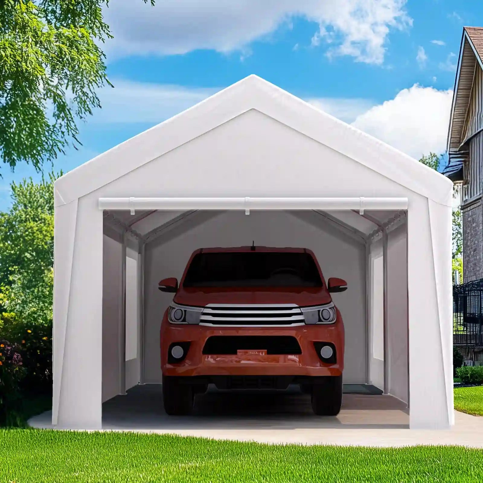 Galvanized Outdoor Garage Boat Shelter#color_white