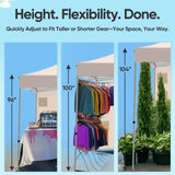 Adjust Height to fit taller or shorter gear#style_10x20 With 1 Sidewall-Beige