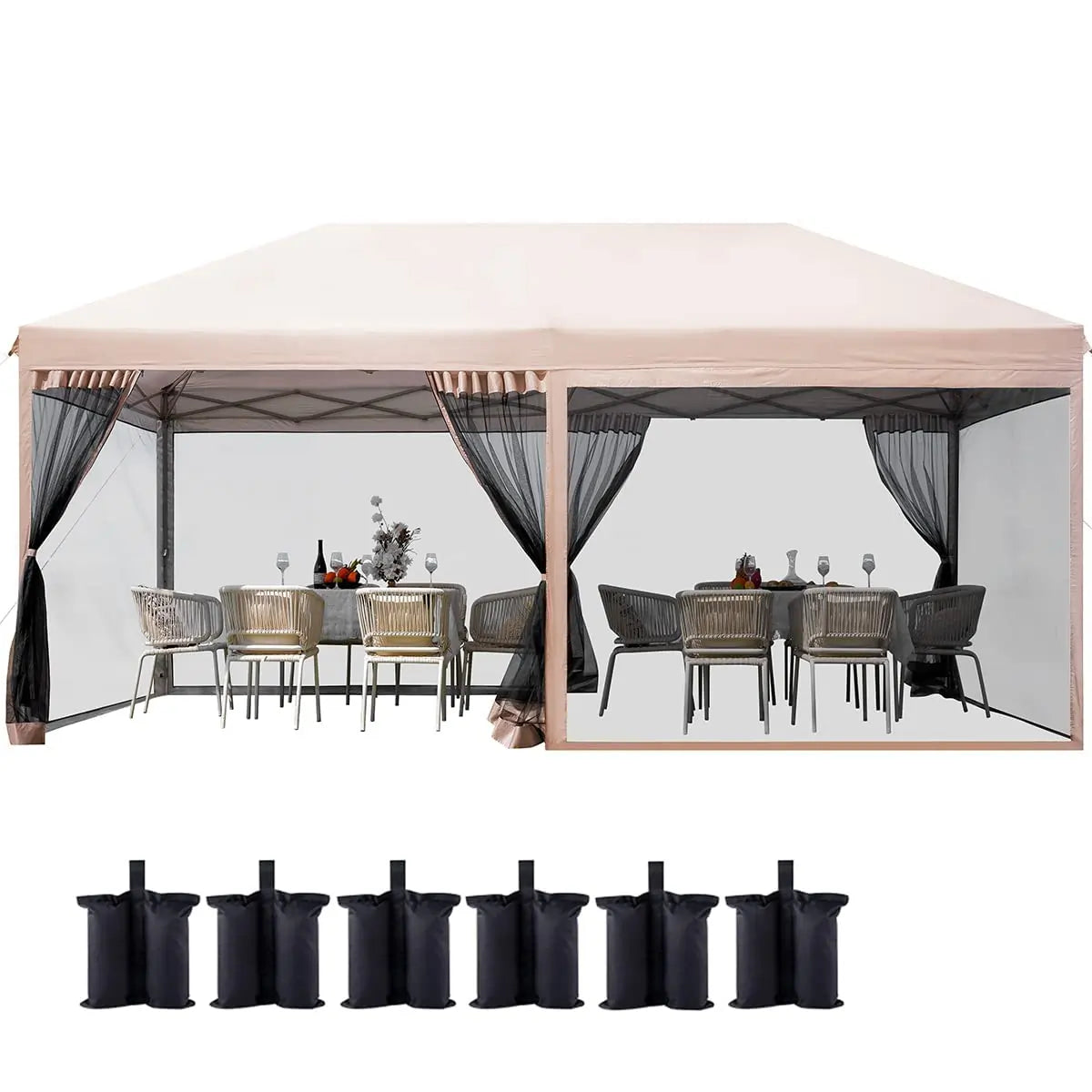 10' x 20' Pop Up Screen Canopy with Netting