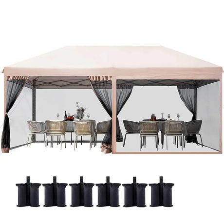 10' x 20' Pop Up Screen Canopy with Netting
