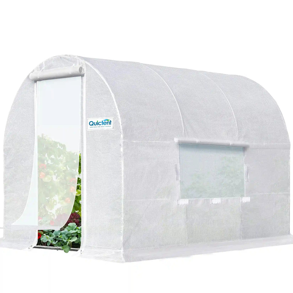 Quictent Premium Greenhouse for Outdoors, 10x6.6x6.6FT White#color_white