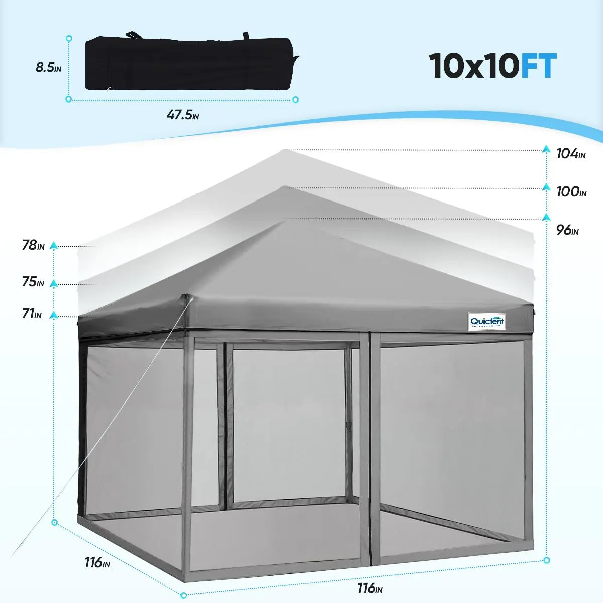 Mosquito Netting 10x10FT Gray Size#color_gray