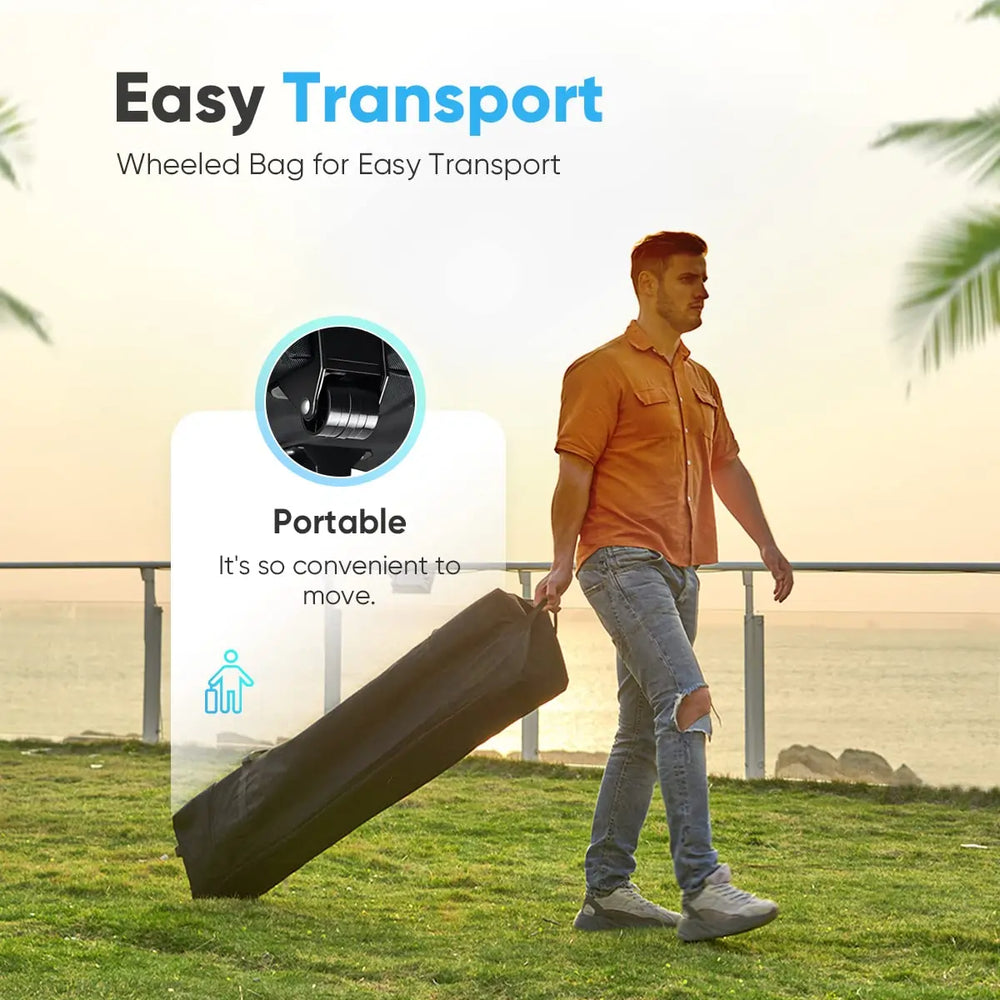 a wheeled carry bag for easy transportation and storage#color_gray