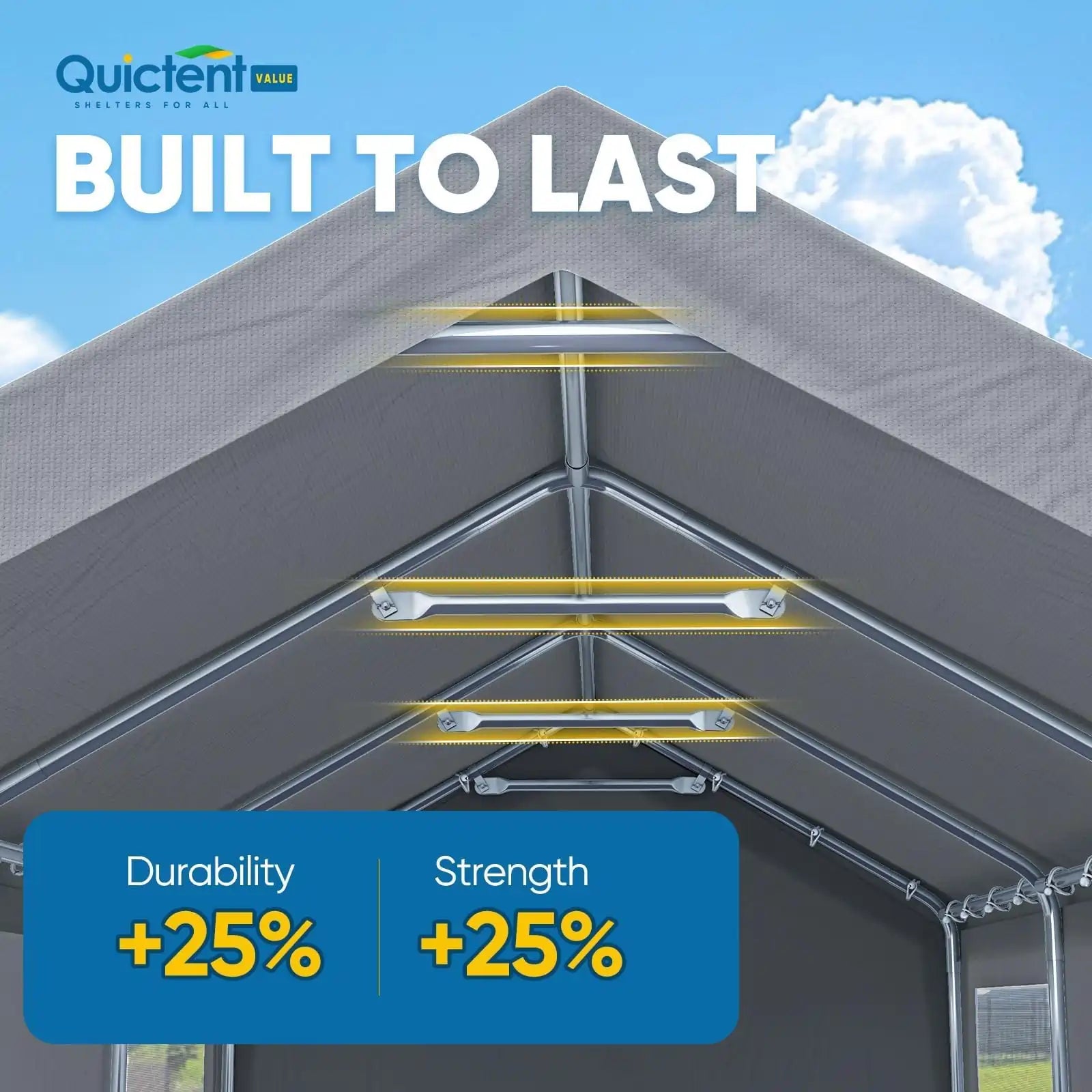 Heavy Duty Rust Resistant galvanised steel framework#color_gray