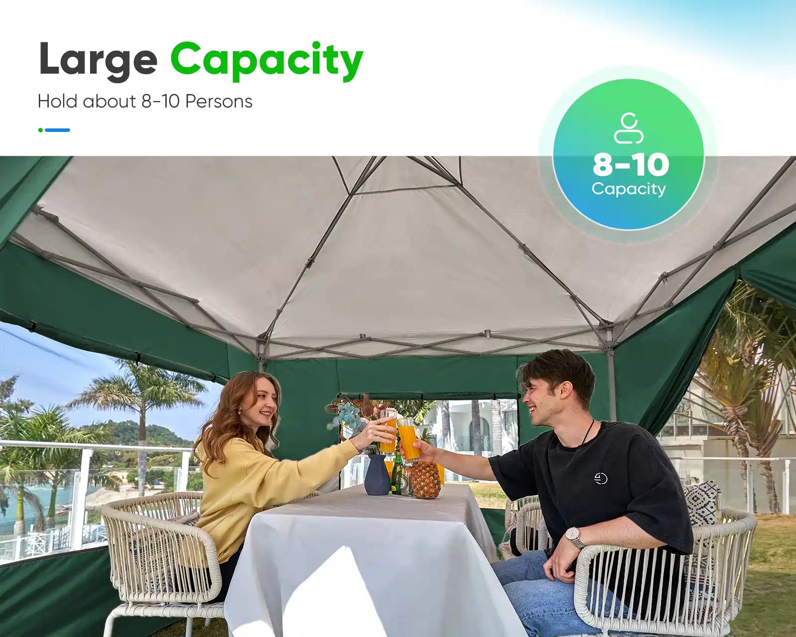 green 10x10 canopy frame#color_green (Upgraded)