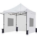 Quictent 10'x10' Heavy Duty Pop up Canopy White With Awning#style_10x10 With Awning-White
