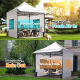 Mesh window for fresh air in#style_10x10 With Awning-White