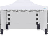 Quictent 10'x15' Heavy Duty Pop up Canopy White#style_10x15 With 3 Sidewalls-White
