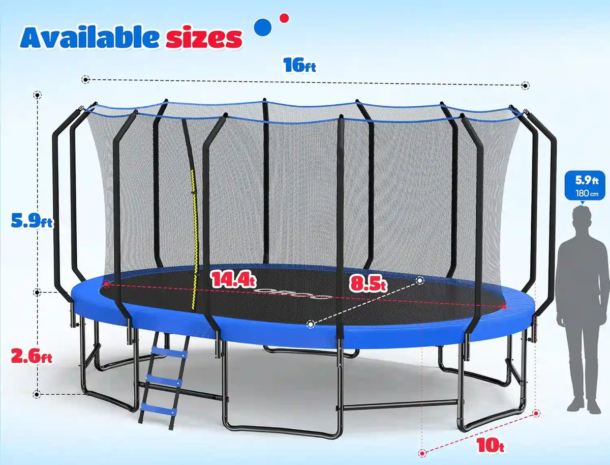 ORCC by MaxLead 1200LBS Outdoor Trampoline with Net