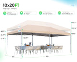 10x20 canopy tent 3 built-in height options#color_beige