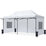 Quictent 10'x20' Heavy Duty Pop up Canopy White with Awning#style_10x20 With Awning-White