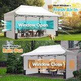 set up the sidewalls and awning according to your needs#style_10x20 With Awning-White