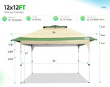 Green 12 x12 Pop up Canopy Specification#color_beige&green