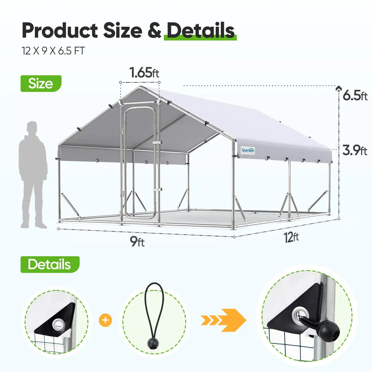Chicken Coop Run Size#size_12x9FT with ladder
