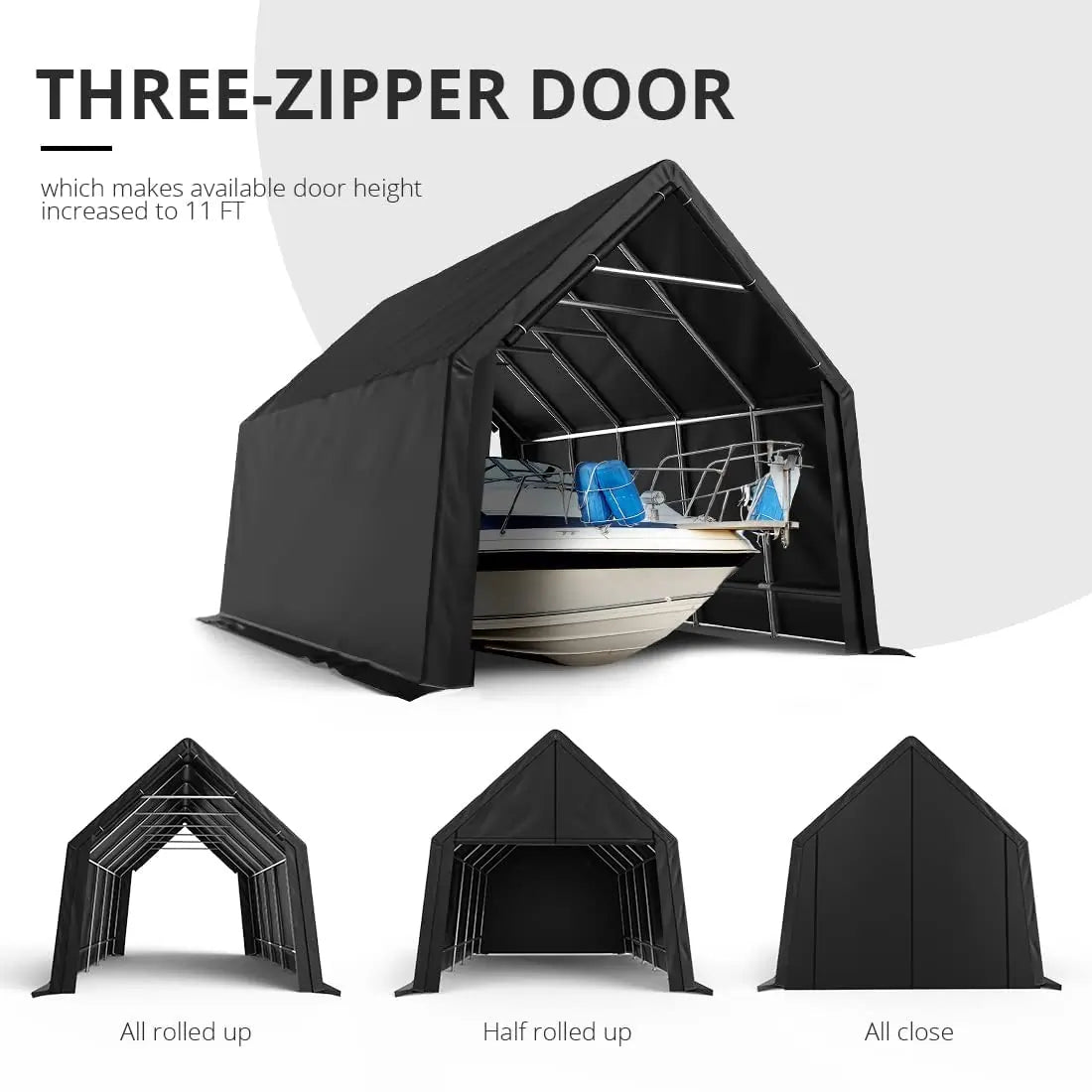 13' x 20' x 12' Heavy Duty Peak Portable Storage Shed
