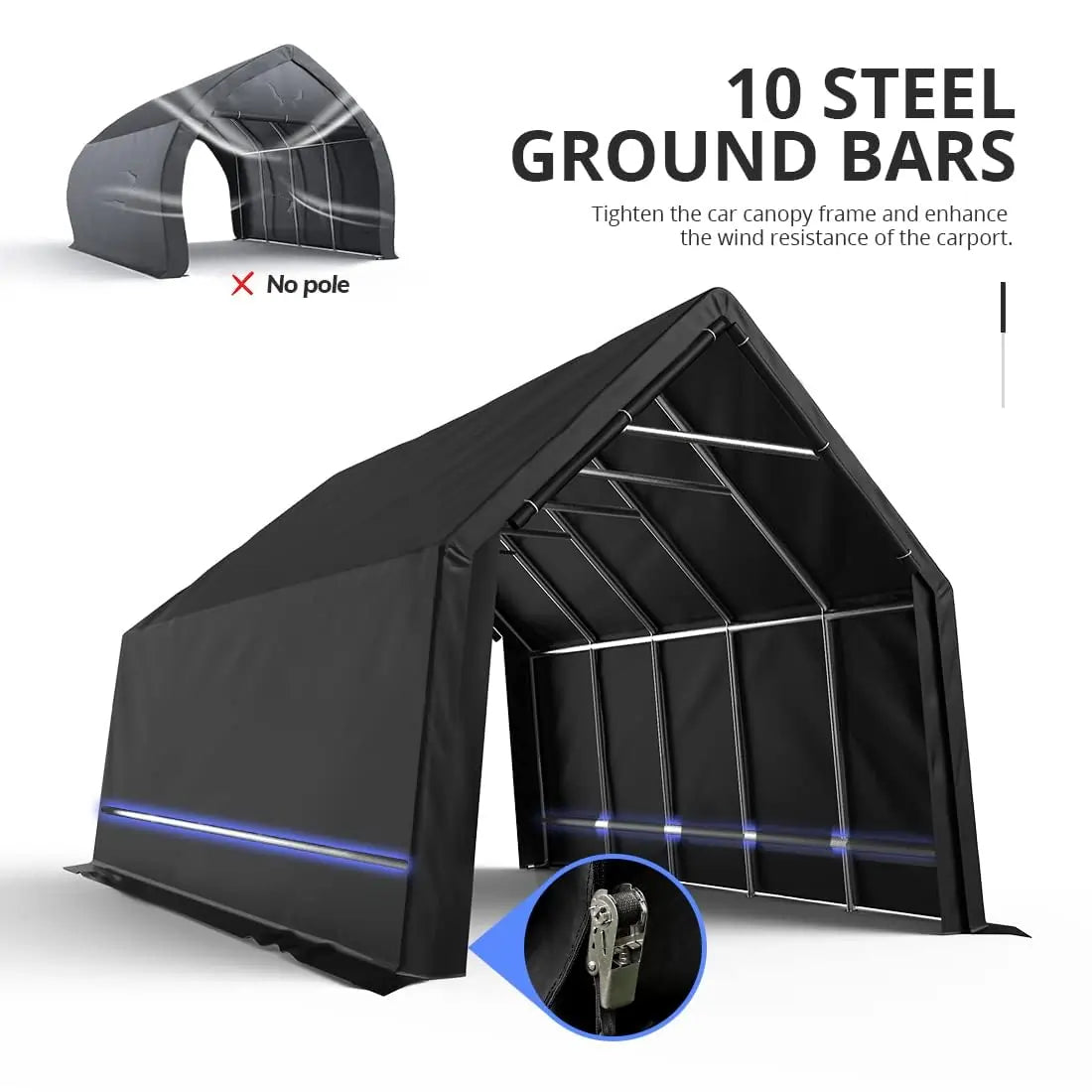 13' x 20' x 12' Heavy Duty Peak Portable Storage Shed