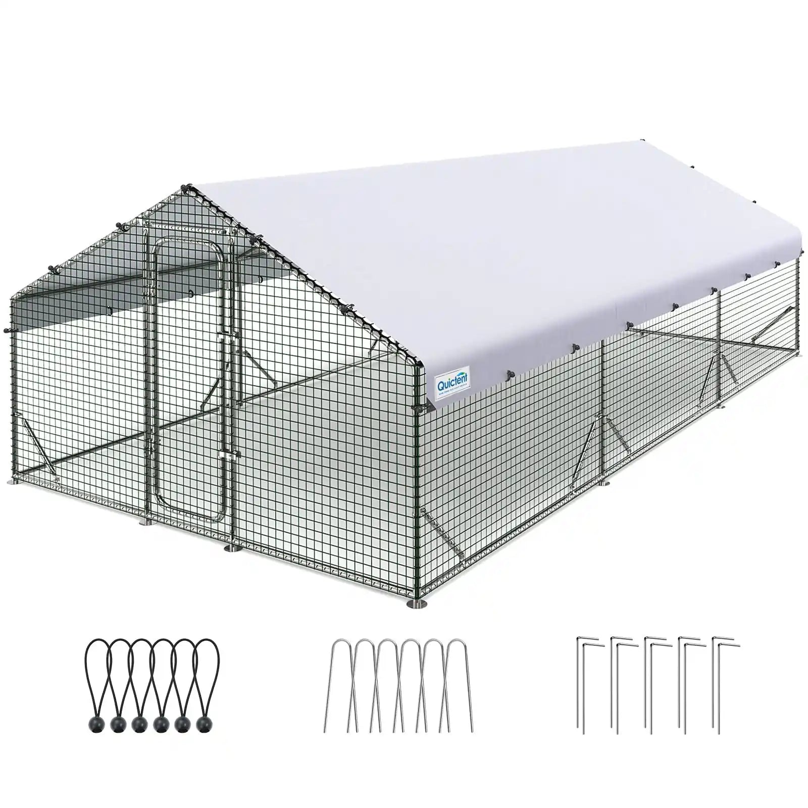 18x9x6.6FT Outdoor Walk-in Cage Peak Hen House#size_18x9FT Regular-No ladder