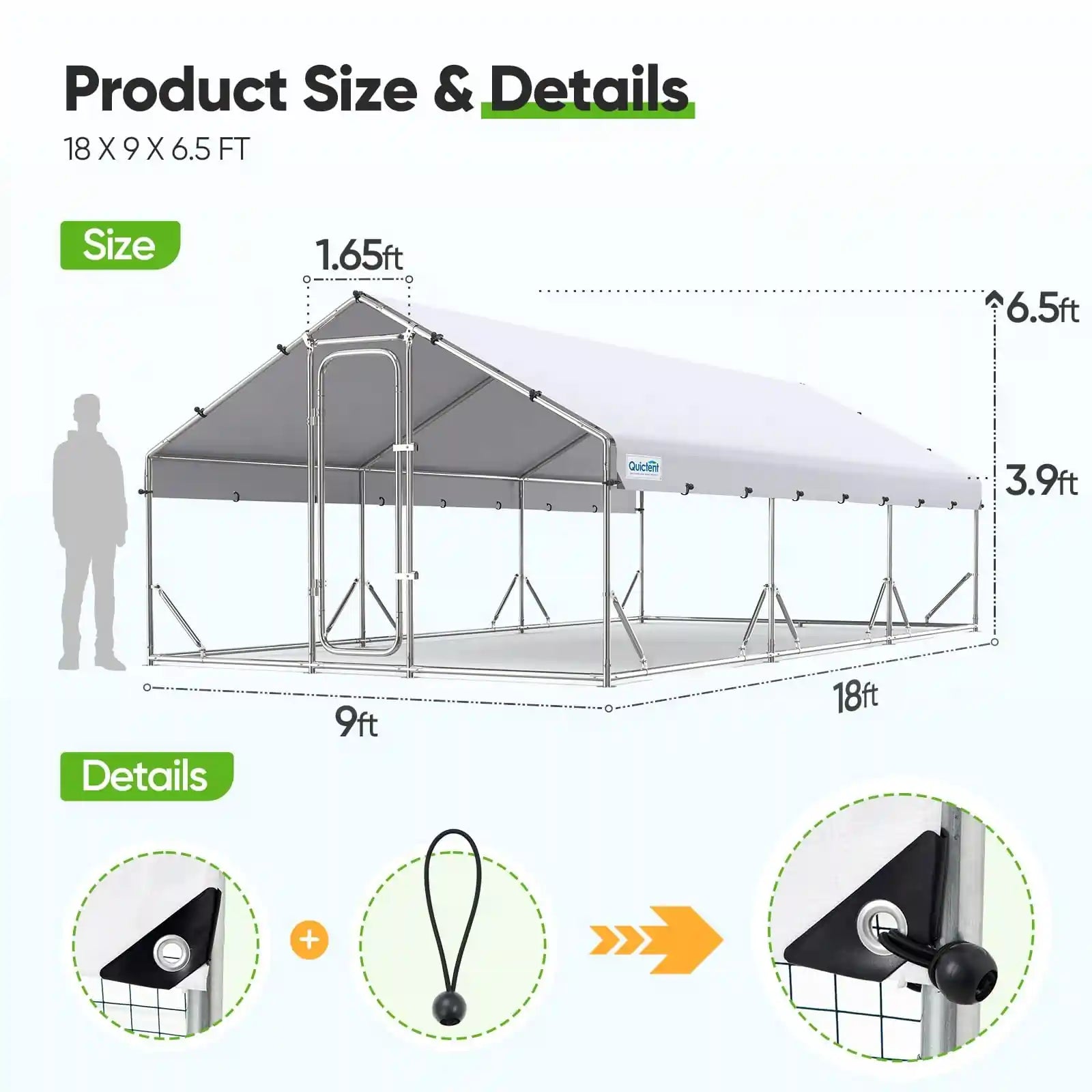 18x9x6.6FT Chicken Run Size#size_18x9FT Regular-No ladder