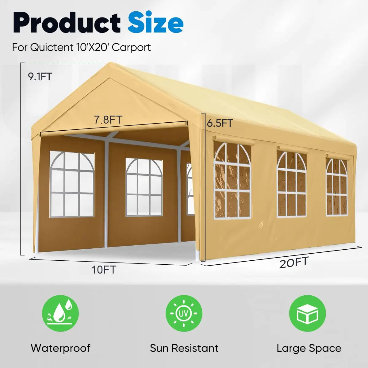 beige car shelter size#color_beige