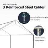 20' x 10' Classic Heavy-duty Car Canopy with steel cables#color_gray