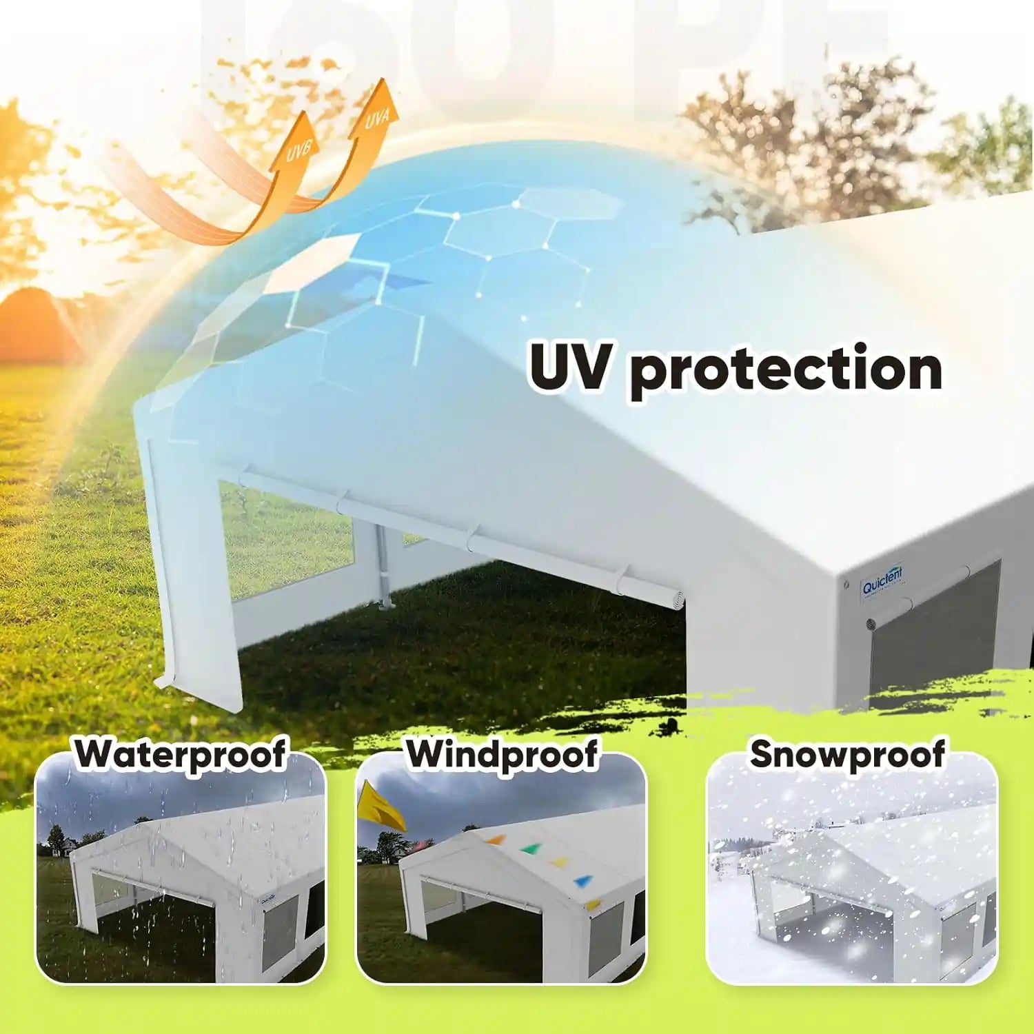Waterproof, windproof and snowproof