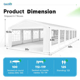 20x40ft Party Tent Product Dimension#style_regular