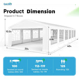 20x40ft Party Tent Product Dimension#size_20' x 40'