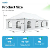 20' x 40' Fire Retardant Pole Party Tent White Size#size_20' x 40'