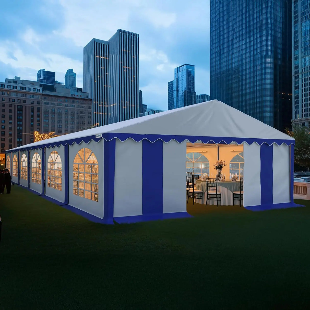 20x40FT Stripe Blue&White Heavy Duty PVC Party Tent
