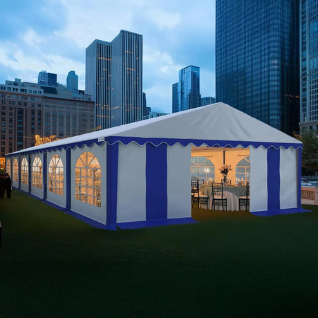 20x40FT Stripe Blue&White Heavy Duty PVC Party Tent
