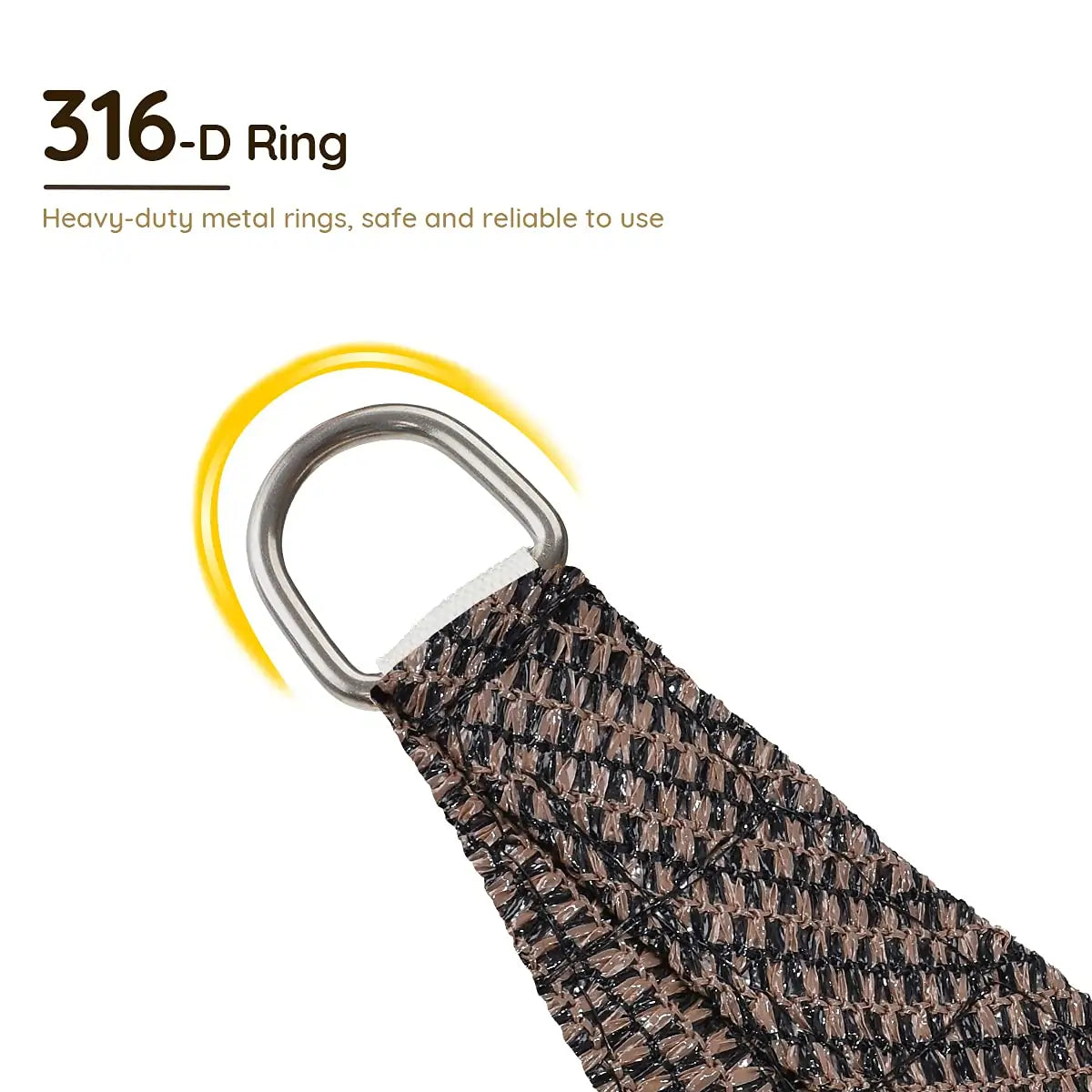 Brown Rectangle Sun Shade D Ring#color_brown