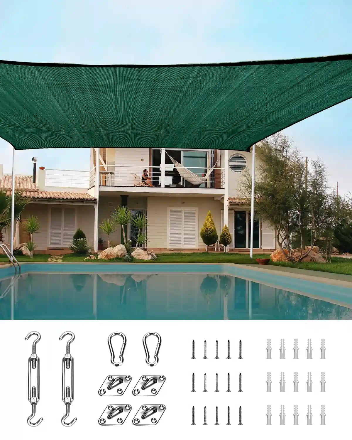 20' x 16' Rectangle Shade Sail#color_green