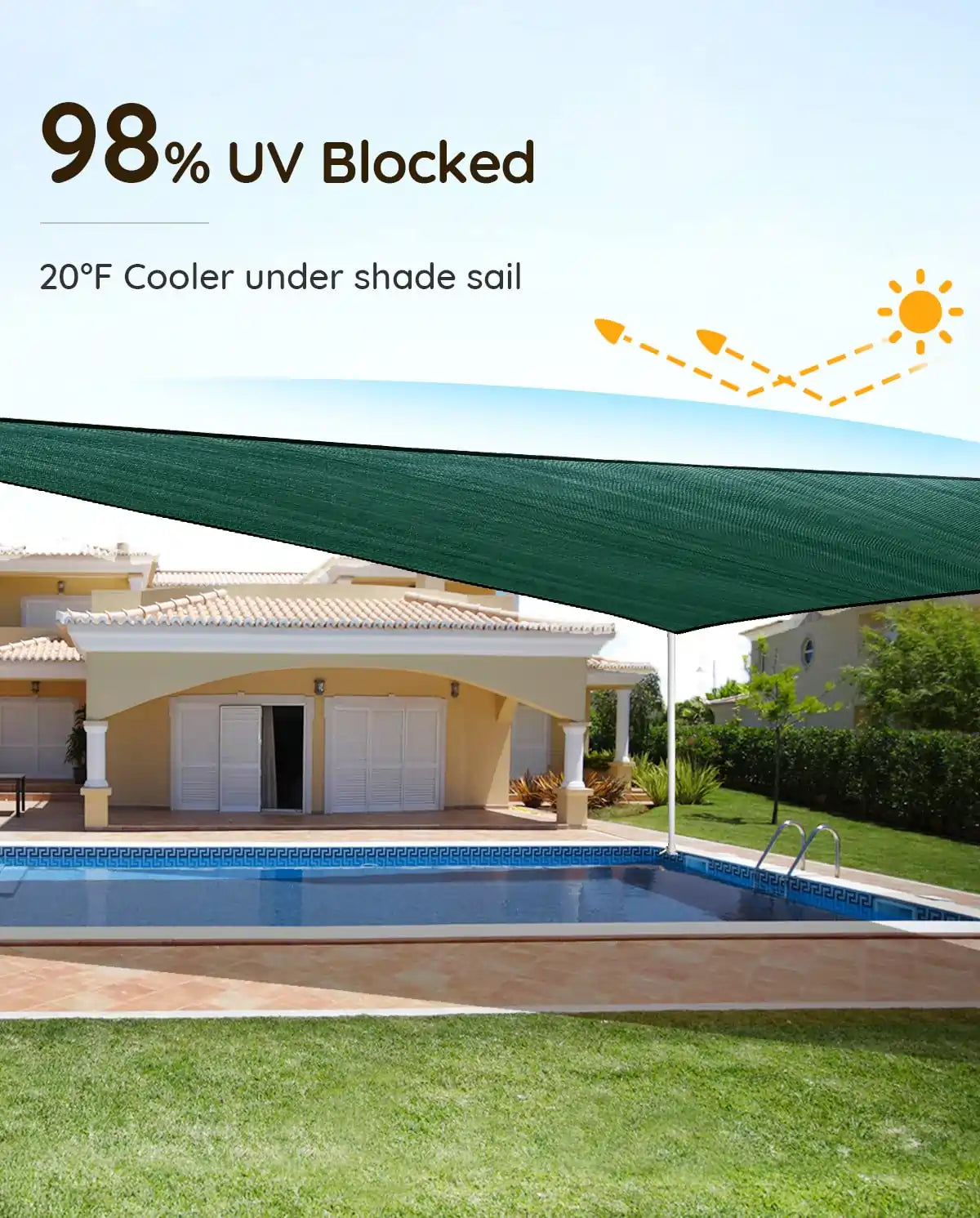 Green Rectangle Sun Shade UV blocked#color_green