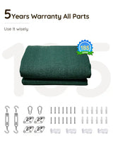green rectangle shade sail has 5 years warranty#color_green