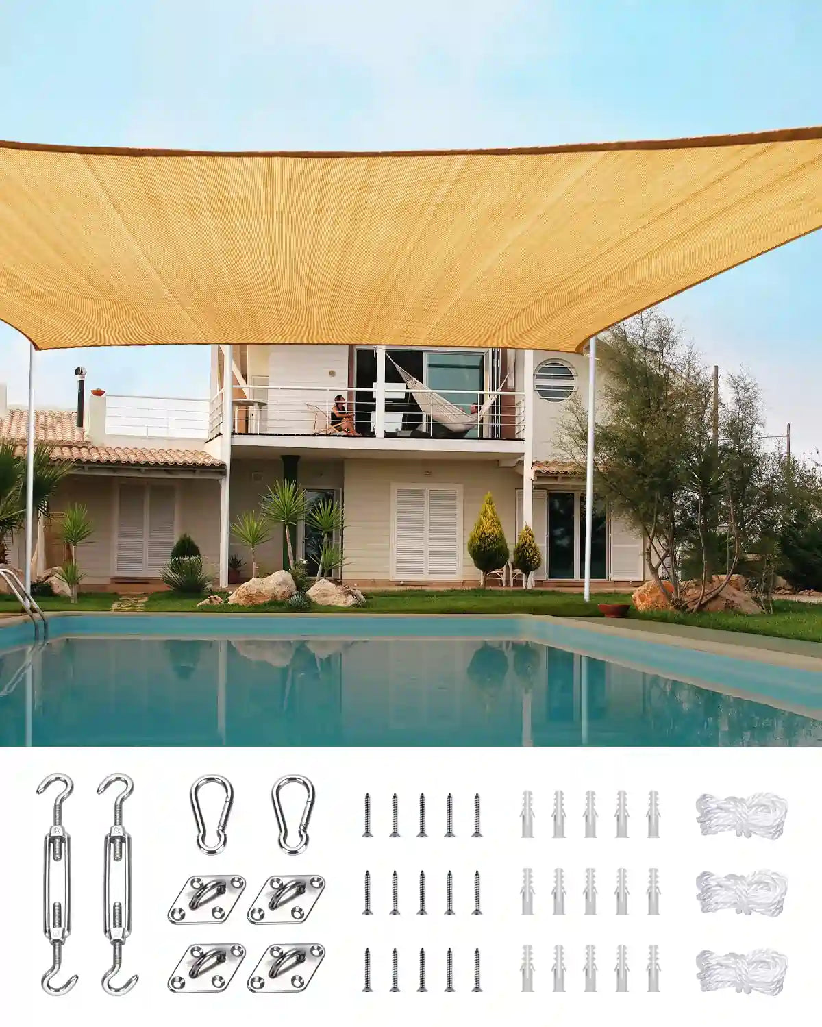 20' x 16' Rectangle Shade Sail#color_sand