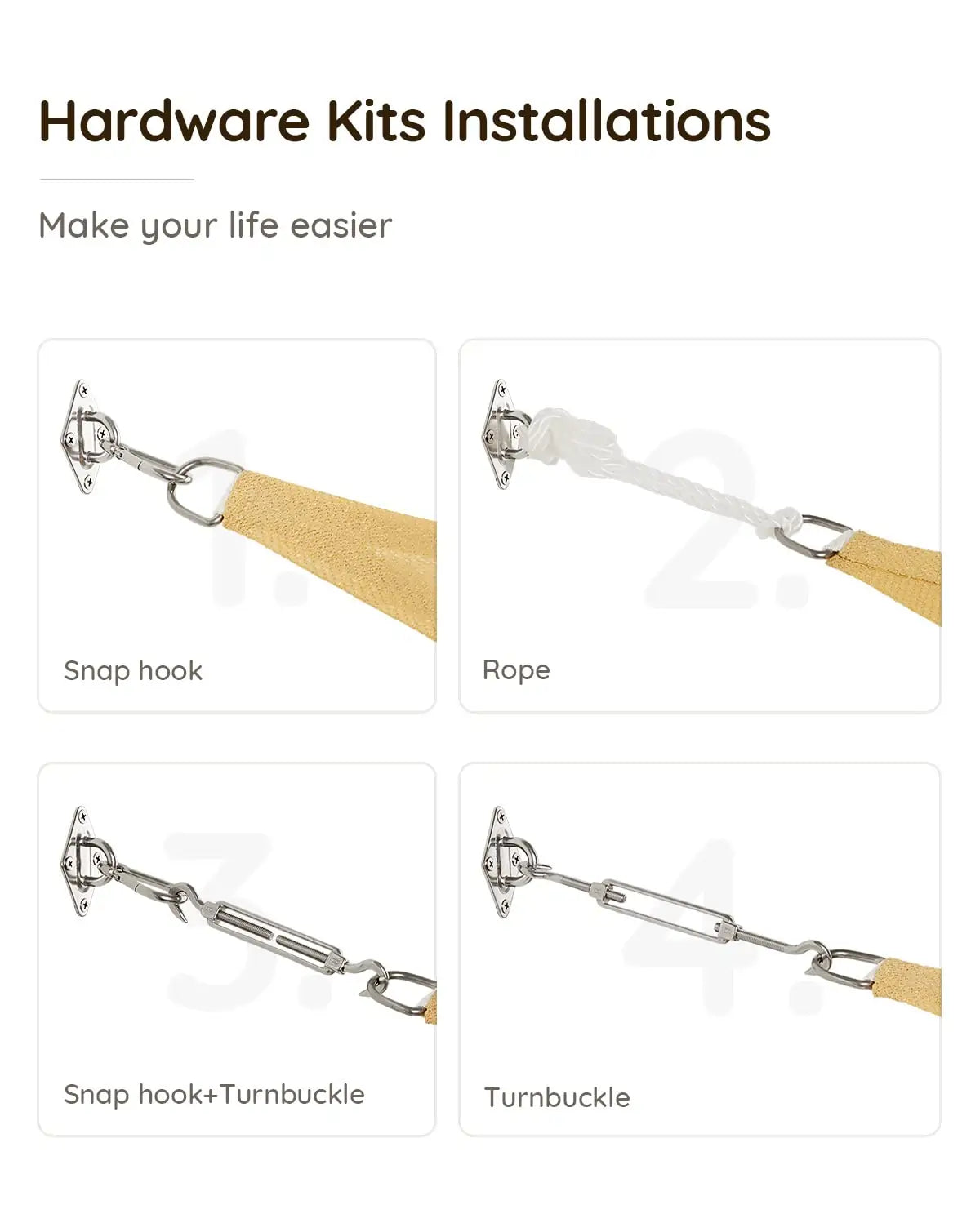 sand rectangle shade sail hardware kits#color_sand