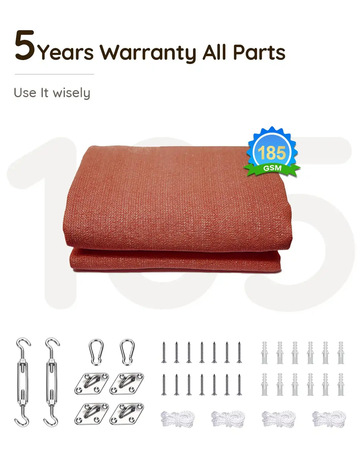 Terracotta shade sail warranty#color_terracotta
