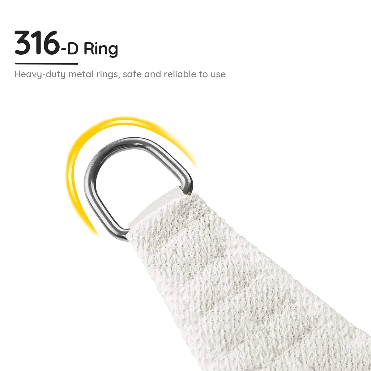 White Rectangle Shade Sail D Ring#color_white