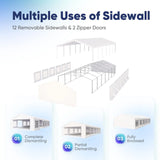 12 removable sidewalls and 2 zippered doors#size_20' x 40'