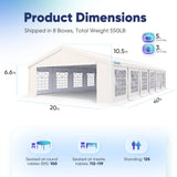 20x40 Fire-Resistant Party Tent Size#size_20' x 40'
