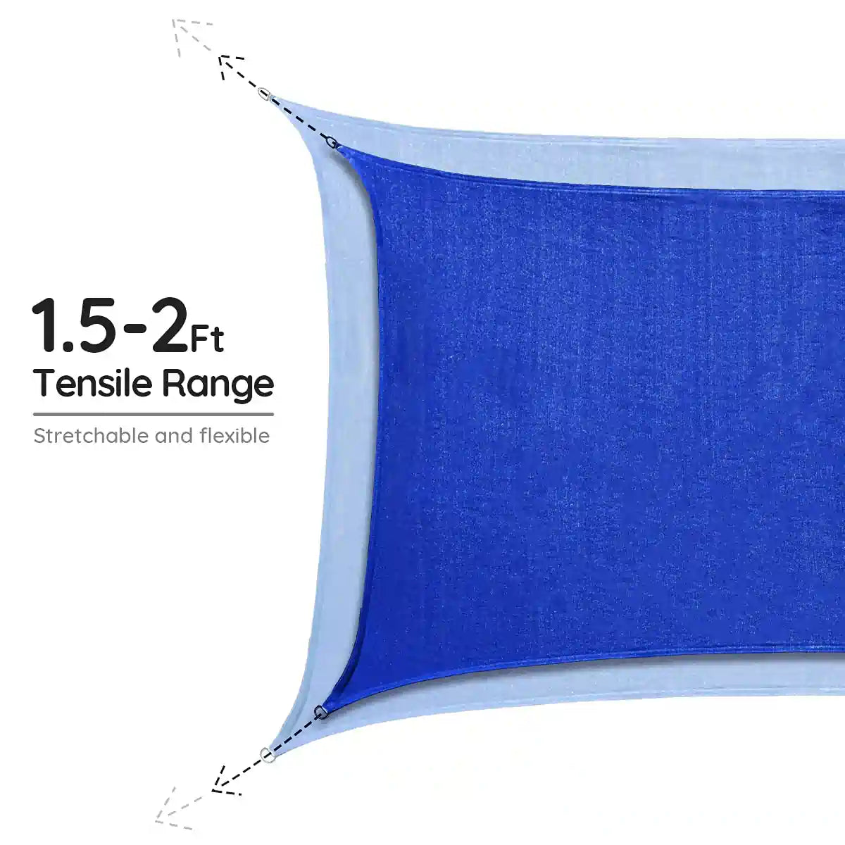 Blue square shade sail are stretchable#color_blue