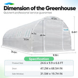 dimension of the white greenhouse#color_white