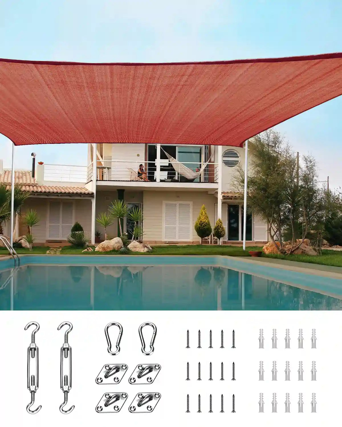 26' x 20' Rectangle Shade Sail#color_terracotta