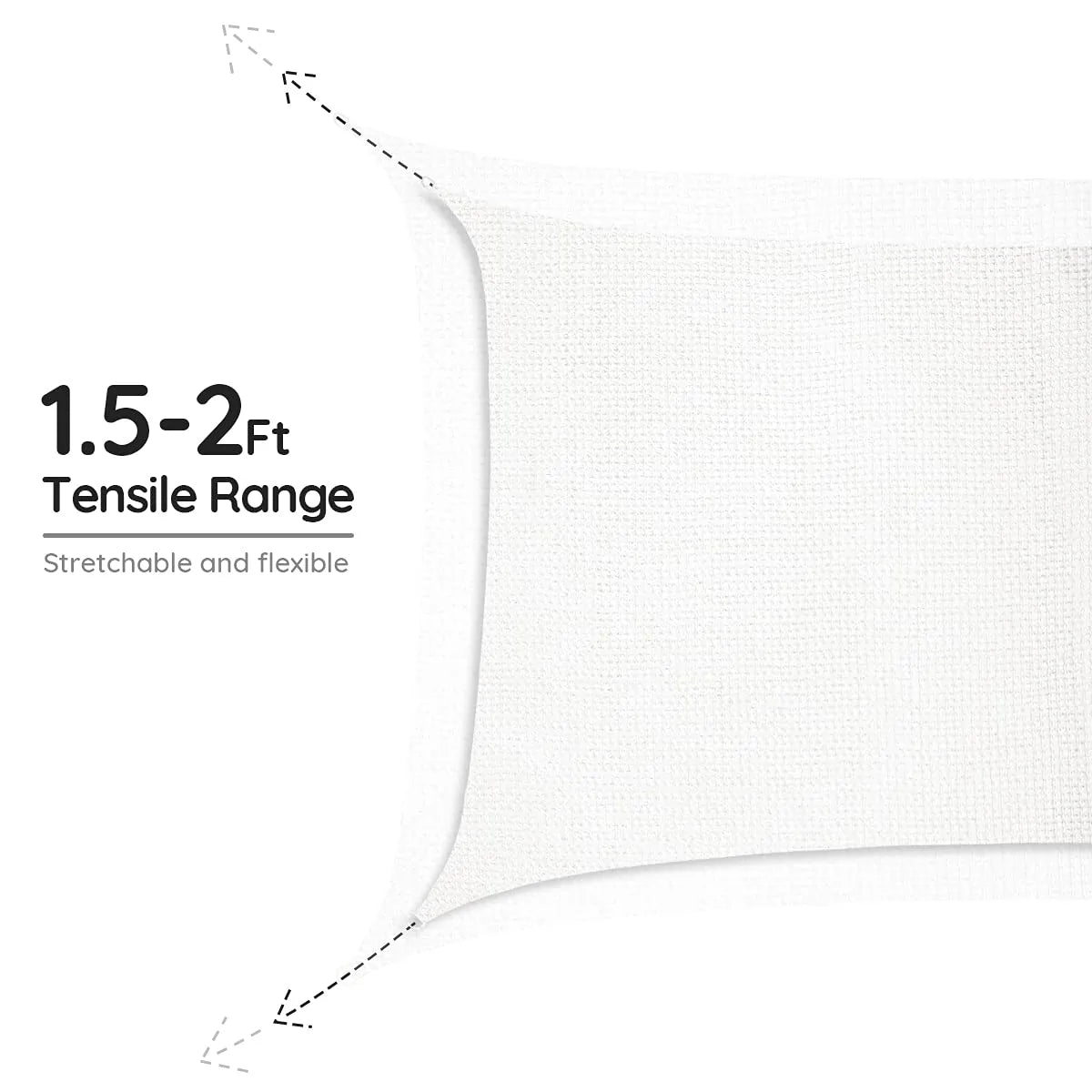 White 26 x 20 ft shade sail are stretchable#color_white