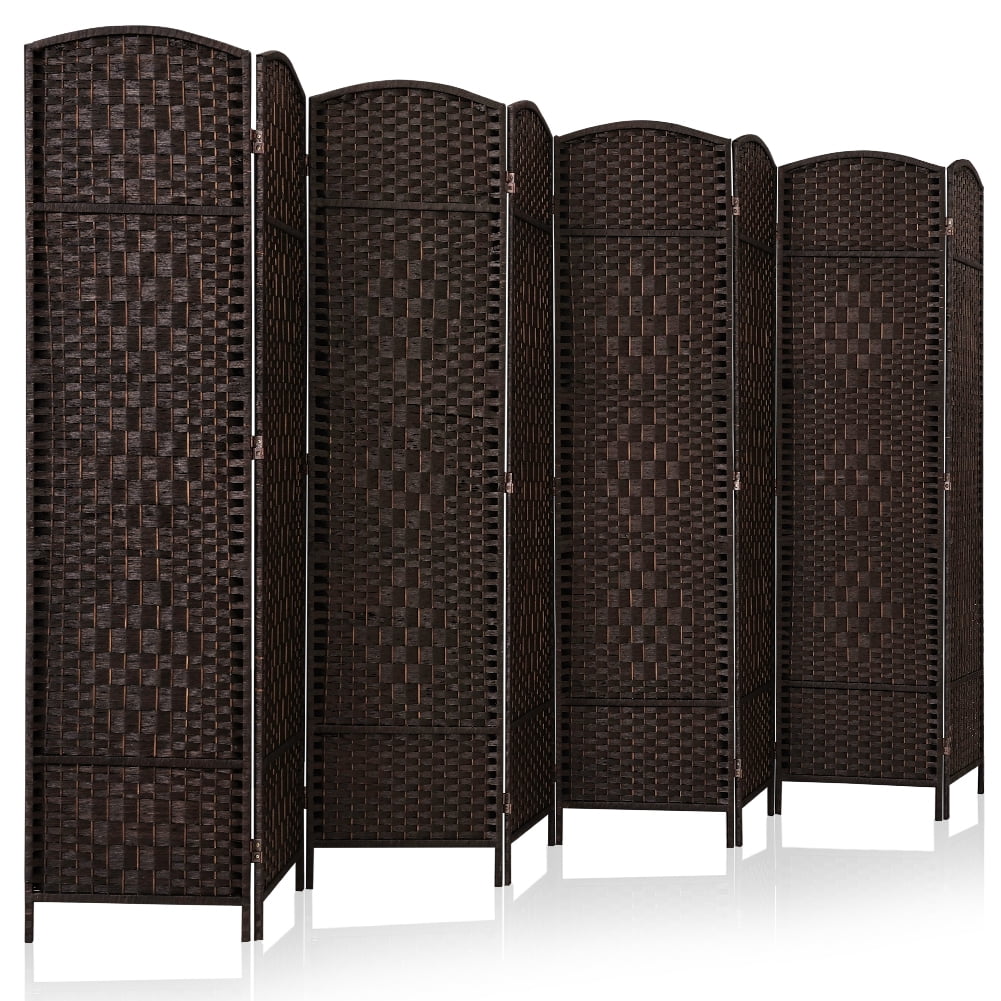 Corelax 6ft Diamond Woven Room Divider-BLACK