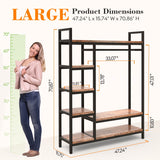 HOKEEPER 600LBS Heavy Duty Clothing Rack with Shelves