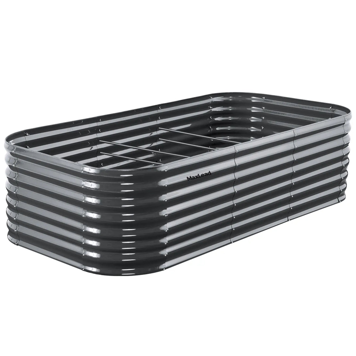 8'x4'x2' Oval Raised Garden Bed Kit - Dark Grey